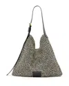 Allsaints Asha Straw Shoulder Bag In Black/natural