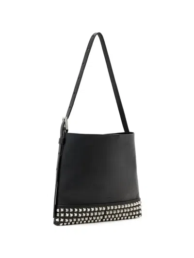 Allsaints Asha Studded Shoulder Bag In Black