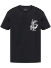 Allsaints Mens Washed Black Graphic-print Relaxed-fit Cotton T-shirt In Black