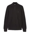 Allsaints Kilburn Funnel Neck Quarter Zip Sweater In Brown