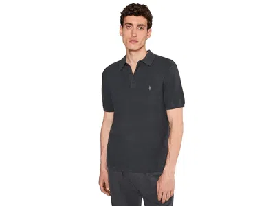 Allsaints Aspen Short Sleeve Polo In Blue