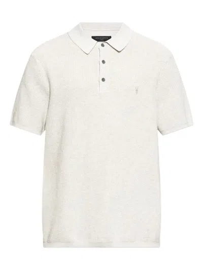 Allsaints Strukturiertes Poloshirt In Neutral