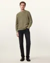 Allsaints Aspen Waffle Crew Neck Jumper In Light Ash Green