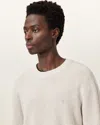 Allsaints Aspen Waffle Texture Crew Neck Sweater In Cloudy Grey