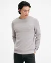 Allsaints Mode Merino Crew Neck Ramskull Sweater In Cool Grey