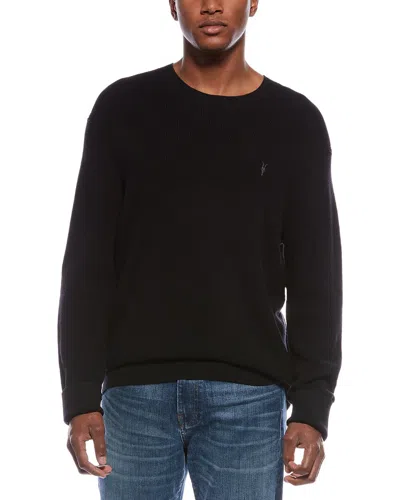 Allsaints Aspen Wool-blend Crewneck Sweater In Black
