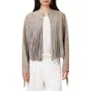 Allsaints Asta Studded Fringe Suede Jacket