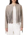 Allsaints Asta Studded Fringe Suede Jacket
