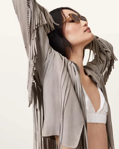 ALLSAINTS ALLSAINTS ASTA SUEDE TASSEL JACKET,