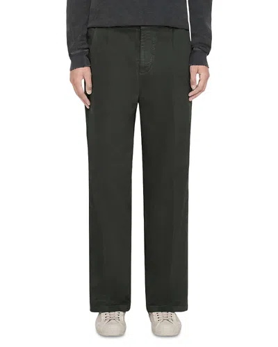Allsaints Aston Cotton Straight Fit Chinos In Green
