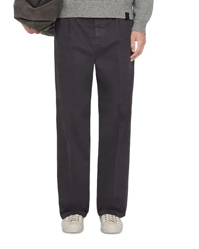 Allsaints Aston Cotton Straight Fit Chinos In Gray