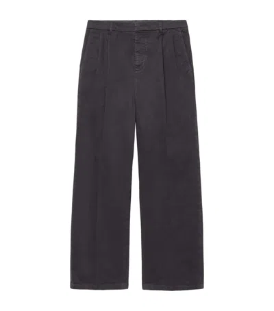 Allsaints Aston Straight-leg Chinos In Black