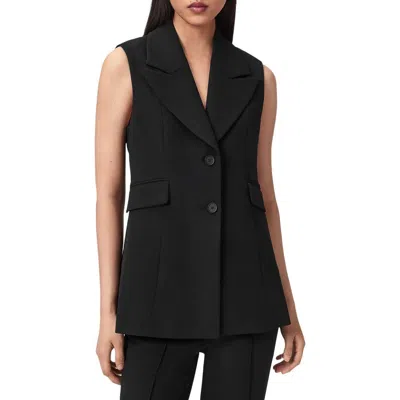 Allsaints Astra Longline Waistcoat In Black