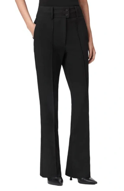 Allsaints Astra Pleated Flare Leg Pants In Black