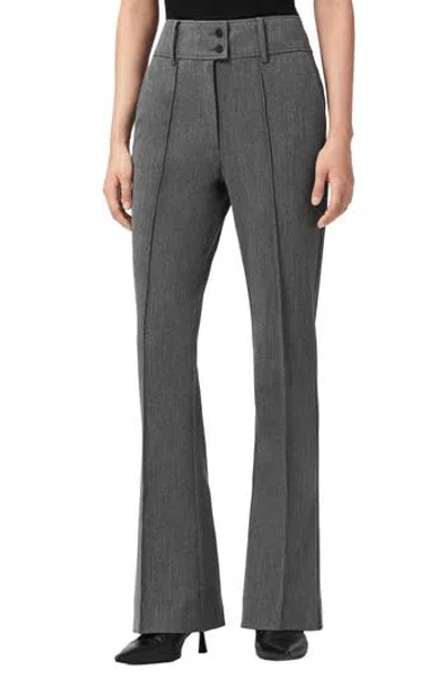 Allsaints Astra Pleated Flare Leg Pants In Gray