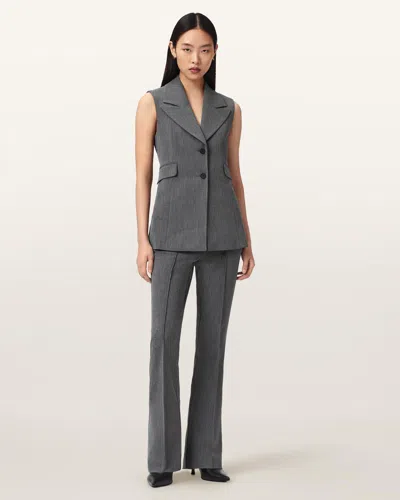 Allsaints Astra Tailored Vest In Gray