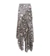 Allsaints Womens Cassie Snake-print Woven Midi Skirt Flow Ecru Whit In White