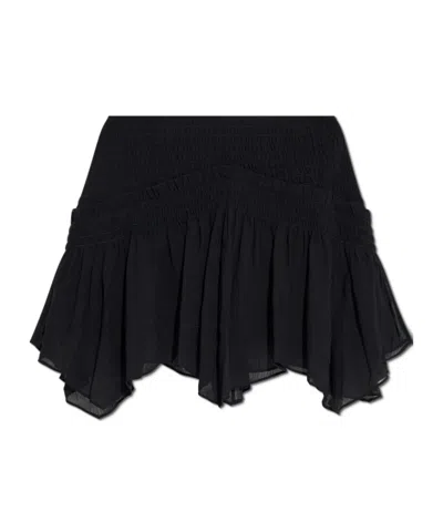 Allsaints Asymmetric Mini Skirt In Black