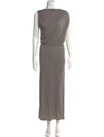 Pre-owned Allsaints Asymmetrical Long Dress In Gray