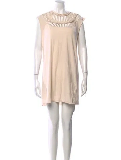 Pre-owned Allsaints Asymmetrical Mini Dress In Neutral