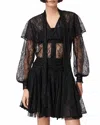 Allsaints Athena Lace Tie Shirt In Black