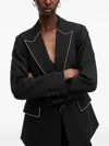 Allsaints Atlas Krys Crystal-trimmed Blazer In Black