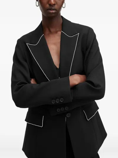 Allsaints Atlas Krys Crystal-trimmed Blazer In Black