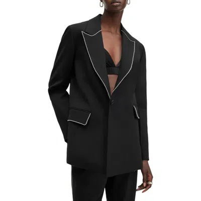 Allsaints Atlas Krys Rhinestone Embellished Blazer In Black