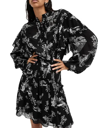 Allsaints Aubrey Mini Dress In Black