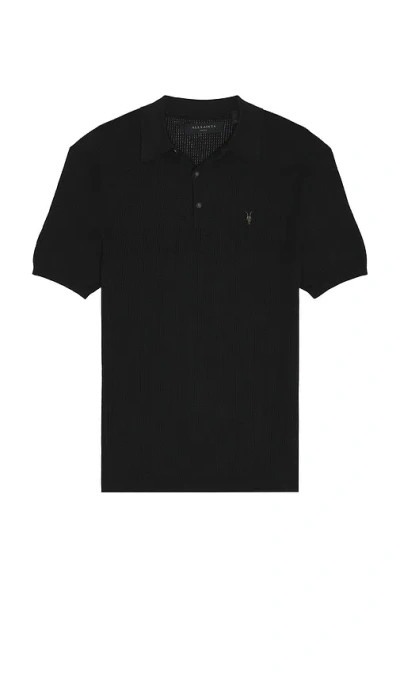 Allsaints Aubrey Polo Shirt In Black