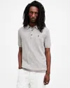 Allsaints Aubrey Ramskull Short Sleeve Polo Shirt In Grey Marl