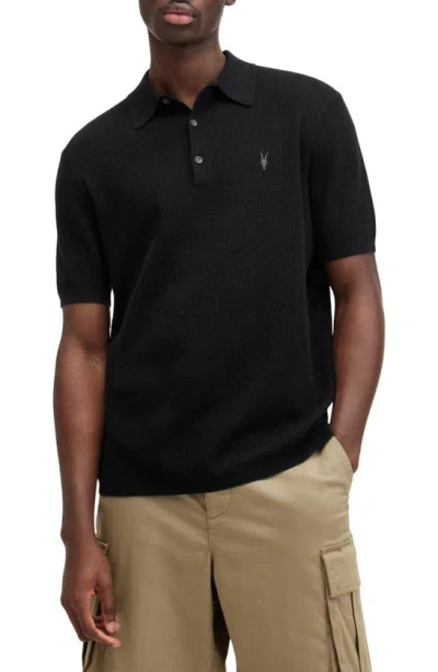 Allsaints Reform Ss Polo In Black
