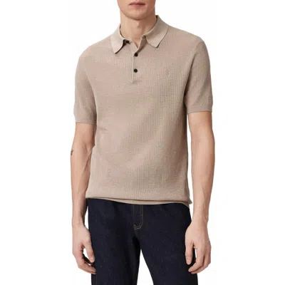 Allsaints Aubrey Ribbed Polo In Brown