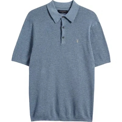 Allsaints Aubrey Ribbed Polo In Como Blue