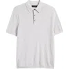 Allsaints Aubrey Ribbed Polo In Light Grey