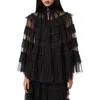 Allsaints Aude Ruffle Cape In Black