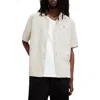 Allsaints Audley Short Sleeved Relaxed Fit Button Down Shirt In Taupe