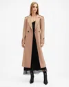 Allsaints Augusta Cashmere Wool Blend Oversized Coat In Camel Brown