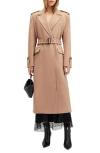 Allsaints Womens Camel Brown Sellema Notched-lapel Wool Blend Coat In Camel Brown