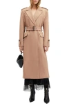 Allsaints Womens Camel Brown Sellema Notched-lapel Wool Blend Coat In Camel Brown