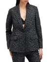 Allsaints Aurora Leopard Jacquard Trousers In Leppo Grey
