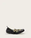 Allsaints Aurora Leather Ballet Shoes In Black