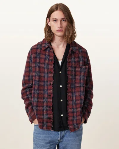 ALLSAINTS AUSTIN CHECKED BRUSHED CARDIGAN