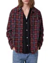 Allsaints Austin Checked Brushed Cardigan In Dark Brick