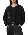 Allsaints Ava Clara Sequin Detail Cotton Blend Quilted Jacket In Black