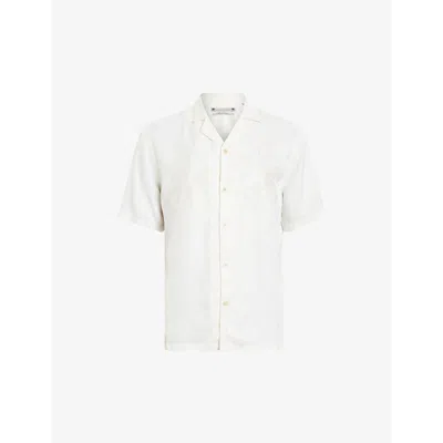 Allsaints Mens Avalon White Avalon Relaxed-fit Short-sleeve Woven Shirt
