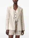 Allsaints Averie Metallic-effect Blazer In Neutral