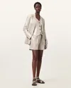 Allsaints Averie Relaxed Fit Blazer In Silver Grey