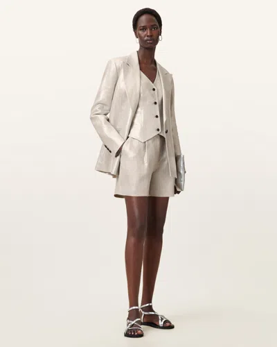 ALLSAINTS AVERIE RELAXED FIT LINEN SHORTS