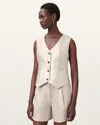 Allsaints Averie Relaxed Fit Vest In Silver Grey